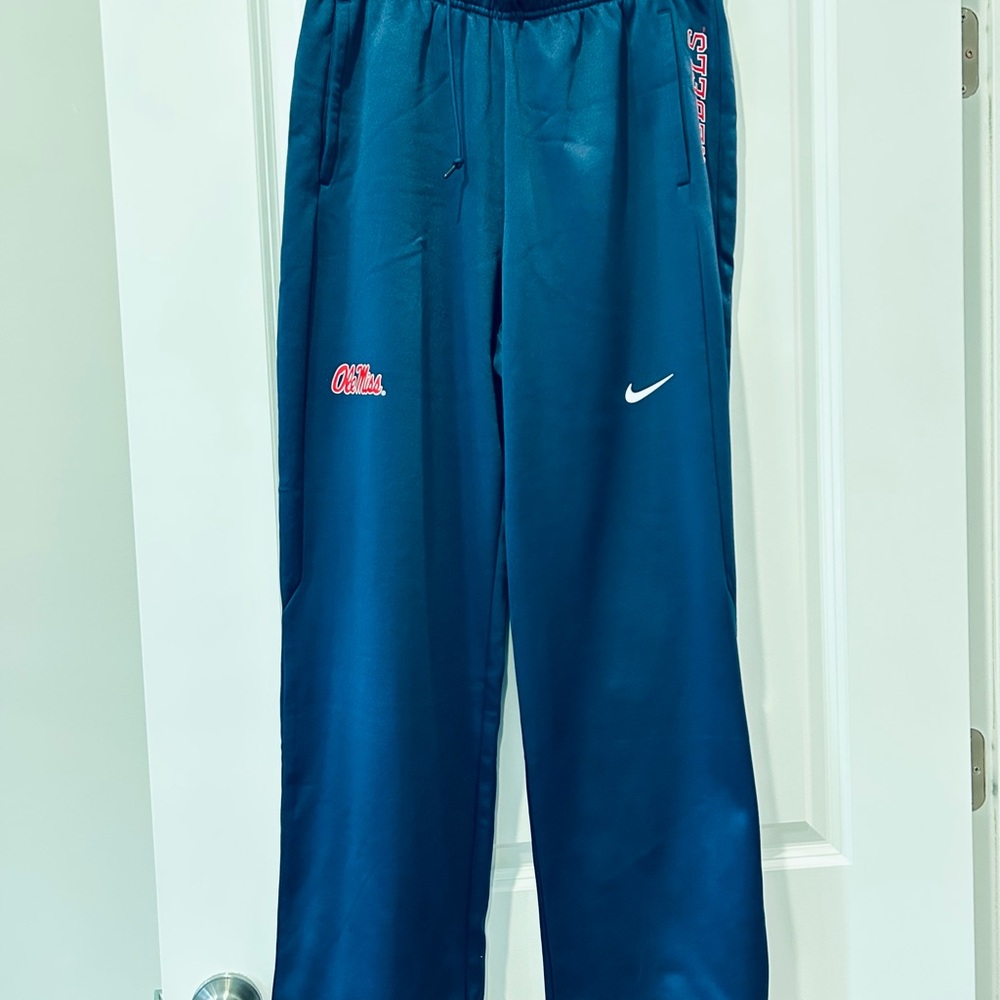 Nike Ole Miss Navy Blue Track Pants with Red Details